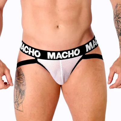 Macho - MX26X1 jock grid white S
