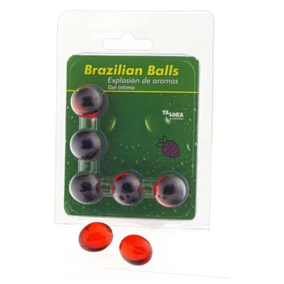 5 brazilian balls strawberry intimate gel