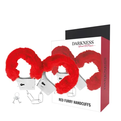 Darkness - red lined metal handcuffs