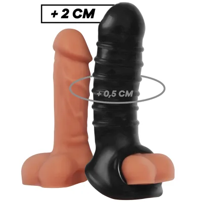 Extension et gaine de pénis V15 noire