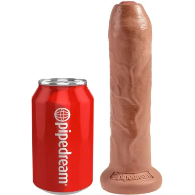 Ungeschnittener realistischer penis 17.8 cm karamell
