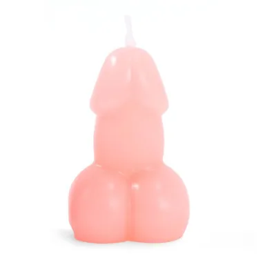 Penisförmige kerze in rosa farbe