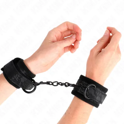 Kink - dark lace covered wrist cuffs neoprene adjustable black 20-29 cm x 5 cm
