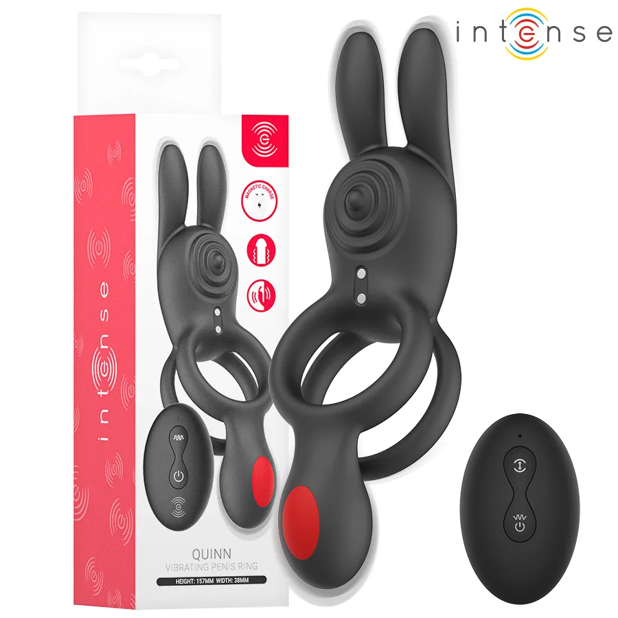 Intense - quinn double vibration anneau avec télécommande