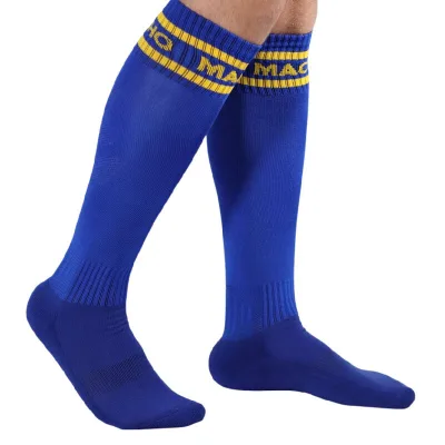 Macho - chaussettes longues taille unique bleu