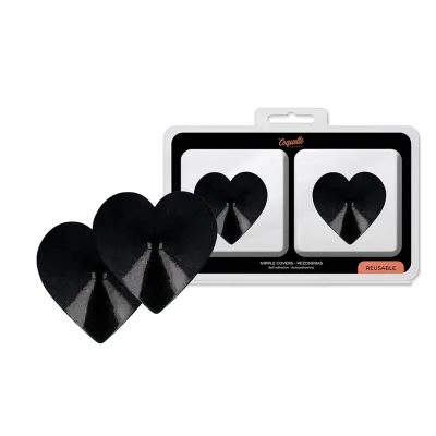 Coquette chic desire - zwarte harten metalen tepelbekleding