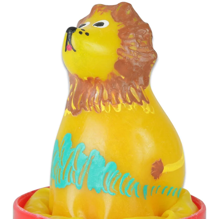 Préservatifs fantaisie peints à la main lion assis