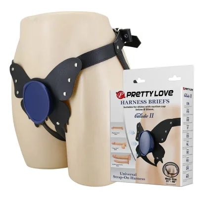 Pretty love - slip harnais universel à bretelles noires et bleues