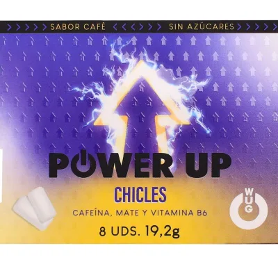 WUG Power Up – Energiekaugummi für Konzentration und Ausdauer, Blisterpackung mit 8 Stück
