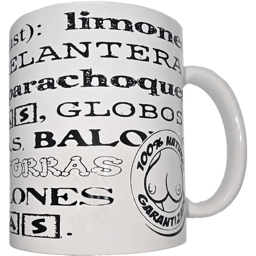 Tasse blanche avec synonymes de seins 370 ml