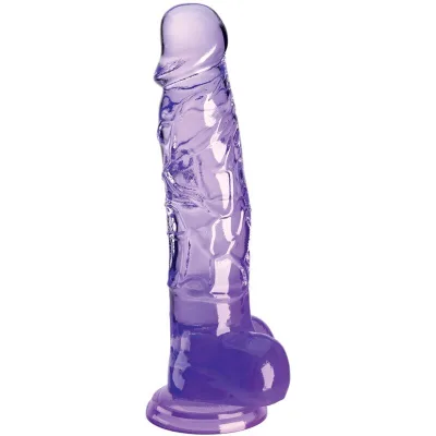 Clear realistischer penis mit kugeln 16.5 cm lila