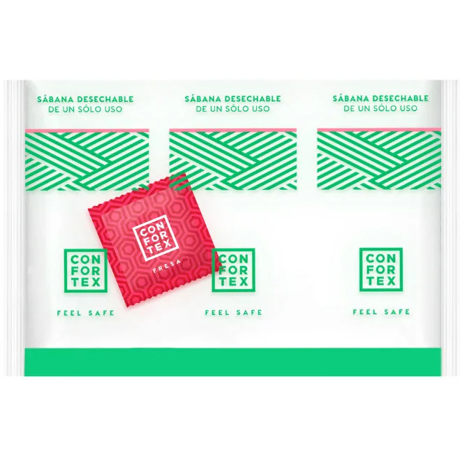 Feuilles hygiéniques jetables , sac individuel + condom fraise