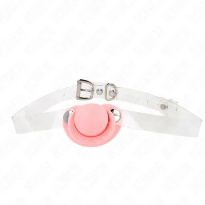 Kink - pink pacifier shaped gag 5.5 x 4 cm adjustable 43-60 cm