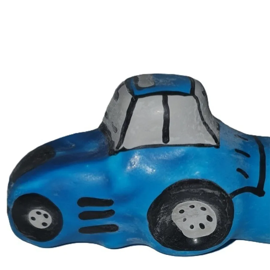 Préservatifs fantaisie peints à la main tracteur bleu XL