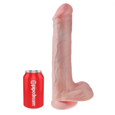 Dildo realistico con testicoli e ventosa 38 cm color carne