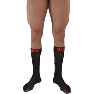Macho - thin socks one size BLACK/RED