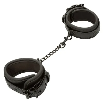 Nocturnal ankle cuffs leather adjustable black