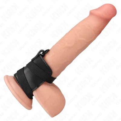 Kink - leather penis ring with adjustable straps