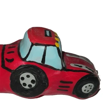 Handpainted novelty condoms tractor red XL