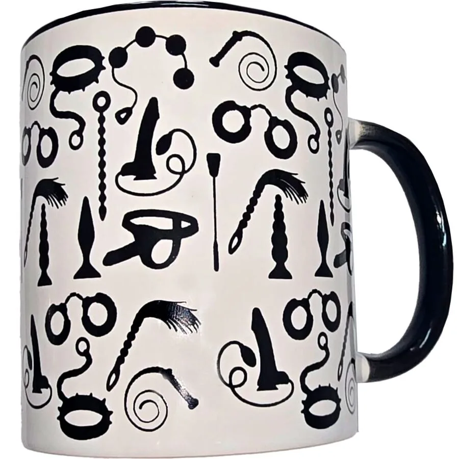 Tasse bondage blanche avec anse noire 370 ml