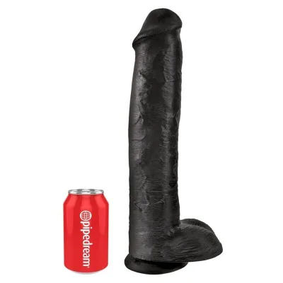 Dildo realistico con testicoli 38 cm nero