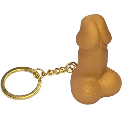 Golden penis shaped keychain