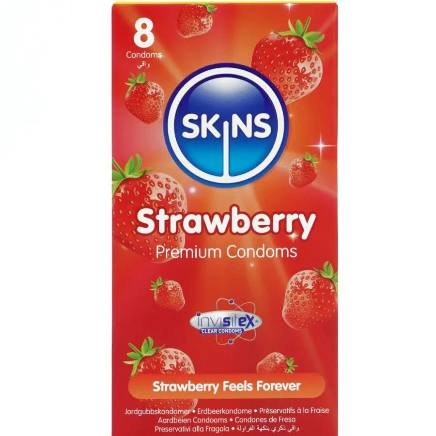 Pack de 8 préservatifs premium fraise