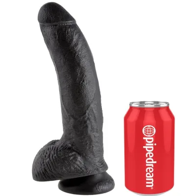 Dildo schwarz mit eier 22.9 cm