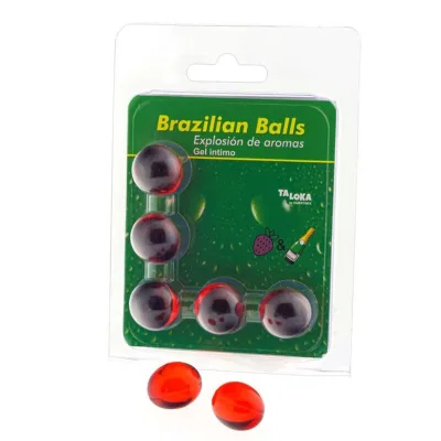 5 brazilian balls strawberries & champagne intimate gel