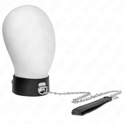 Kink - necklace with belt 65 cm with wide black strap adjustable 33.5-41 cm x 5 cm