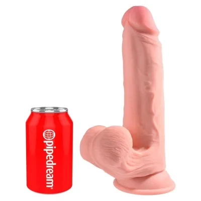 King cock plus - dildo realistico a tripla densità con testicoli oscillanti 23 cm carne
