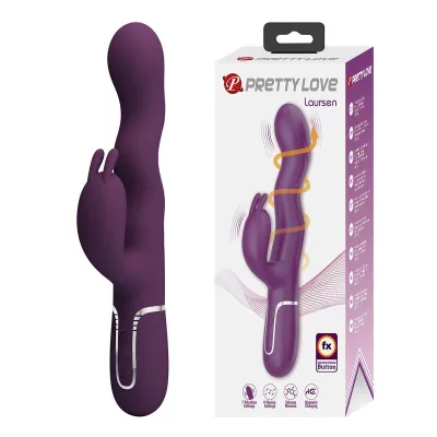 Pretty love - vibrateur lapin loursen avec mouvement de poussée et 7 modes de vibration rechargeable par USB violet