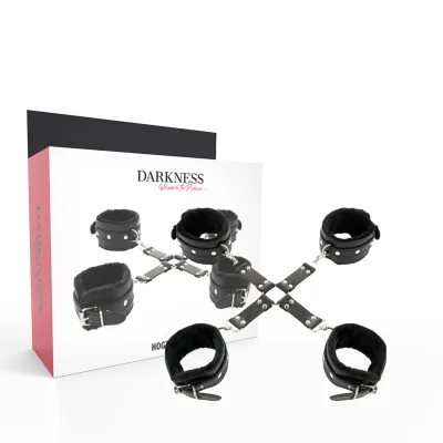 Darkness - leather handcuffs for foot and hands black