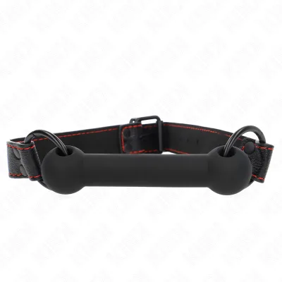 Kink - bone gag with leatherette strap black adjustable 41-57 cm