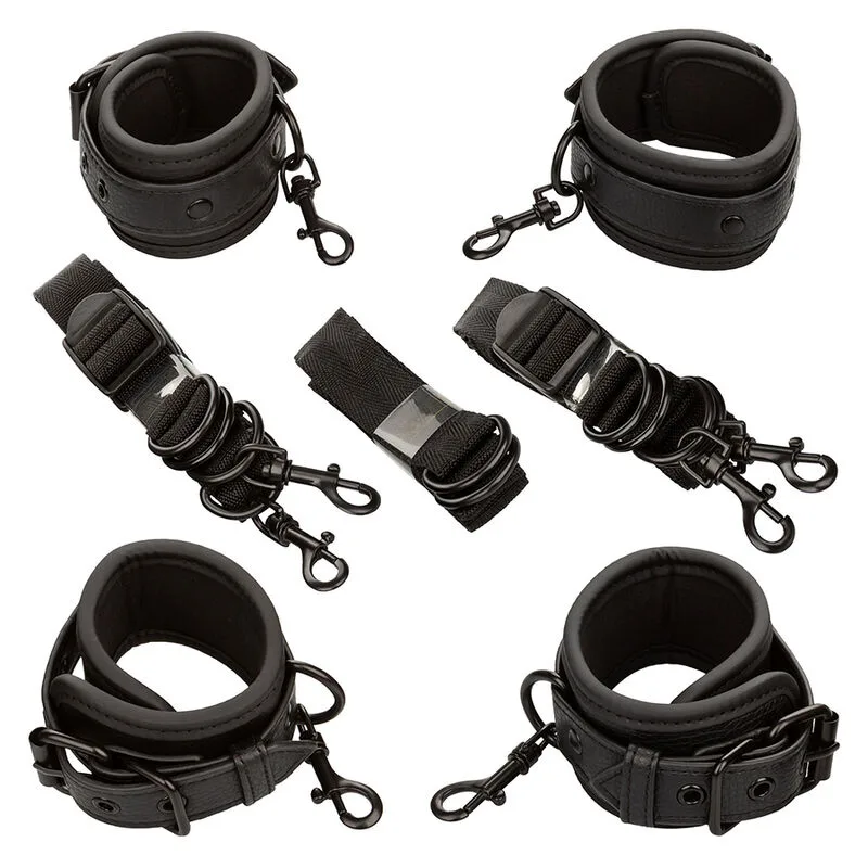 Nocturnal ceinture de lit réglable en cuir noir