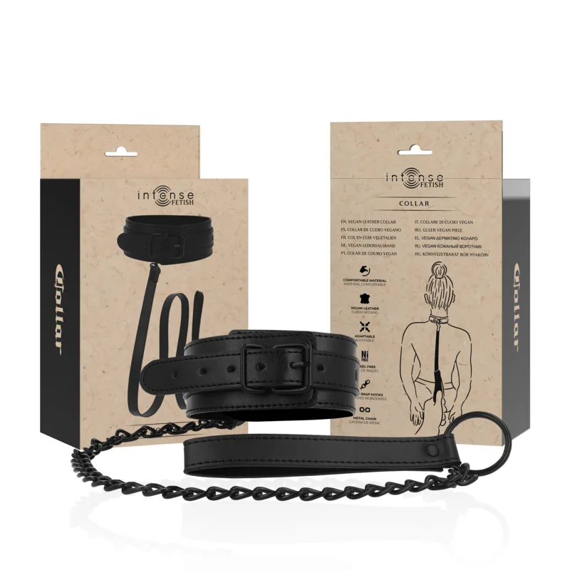 Intense - fetish collier en cuir vegan