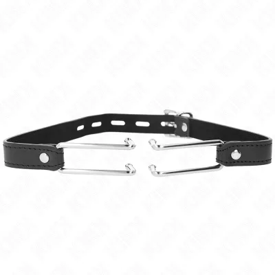 Kink - metal hook gag 11.5 cm with leatherette strap adjustable 39-58 cm x 2 cm