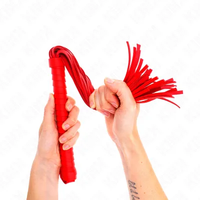 Kink - peitsche mit rotem strukturiertem griff 48,5 cm