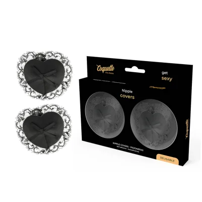 Coquette chic desire - zwarte kanten tepelbekleding
