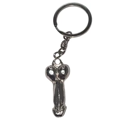 Silberner penis-schlüsselanhänger aus metall