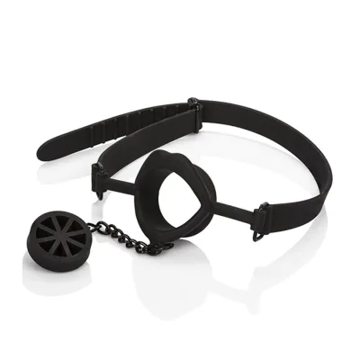 Scandal gag with black silicone plug