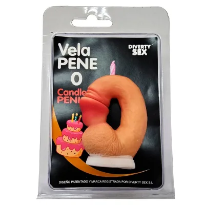 Candela a forma di pene a forma di numero 0 colore carne