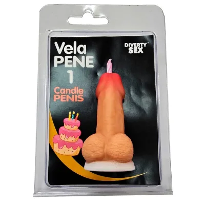 Candela a forma di pene colore carne numero 1