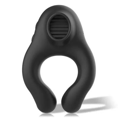 Vibratorring aus silikon, 3 motoren, wiederaufladbar, schwarz