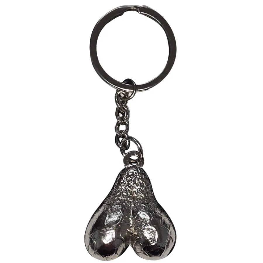 Porte-clés métal œufs d'argent