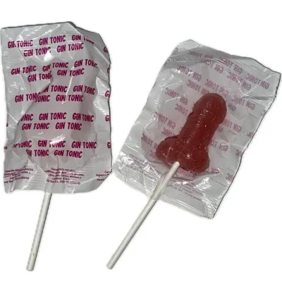 1 penis lollipop gin tonic strawberry flavor 10% alcohol