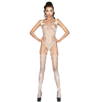 Passion - femme BS034 bodystocking blanc taille unique