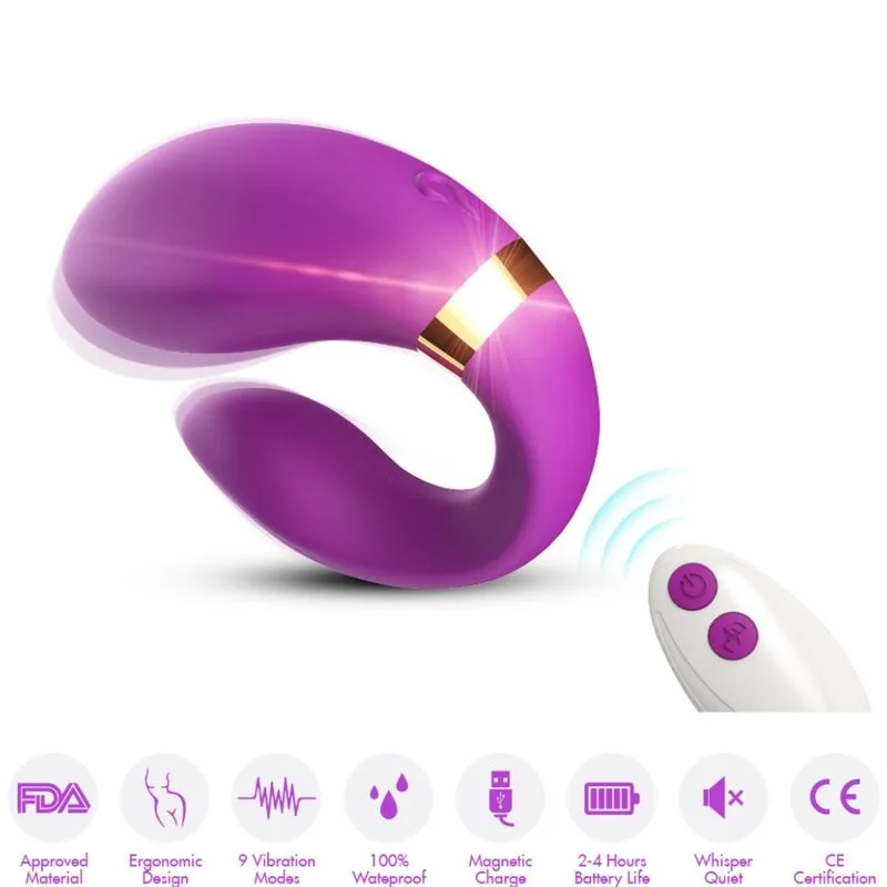 Armony - vibrateur croissant pour couples télécommande violet