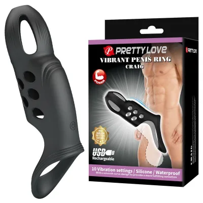 Pretty love - craig anneau pénis vibrant rechargeable noir