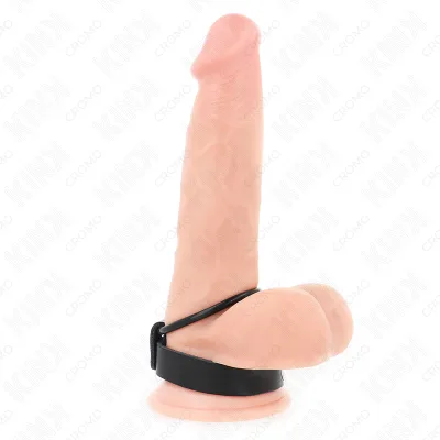 Kink - anneau pénis en silicone 3,8 cm et séparateur de balles en cuir 22 x 1,5 cm